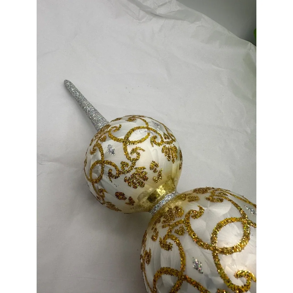 Christopher Radko White‎ Fascination Finial Tree Topper 1012614 16.5
